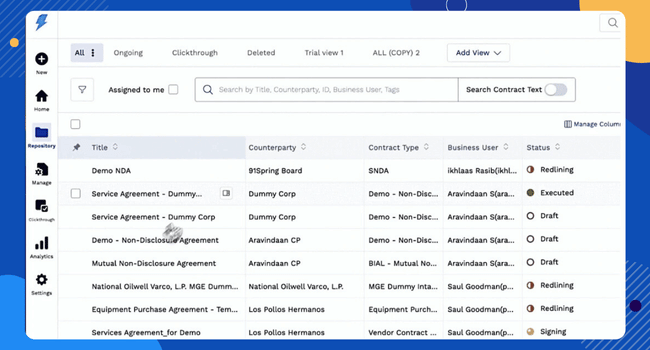 Spotdraft dashboard image