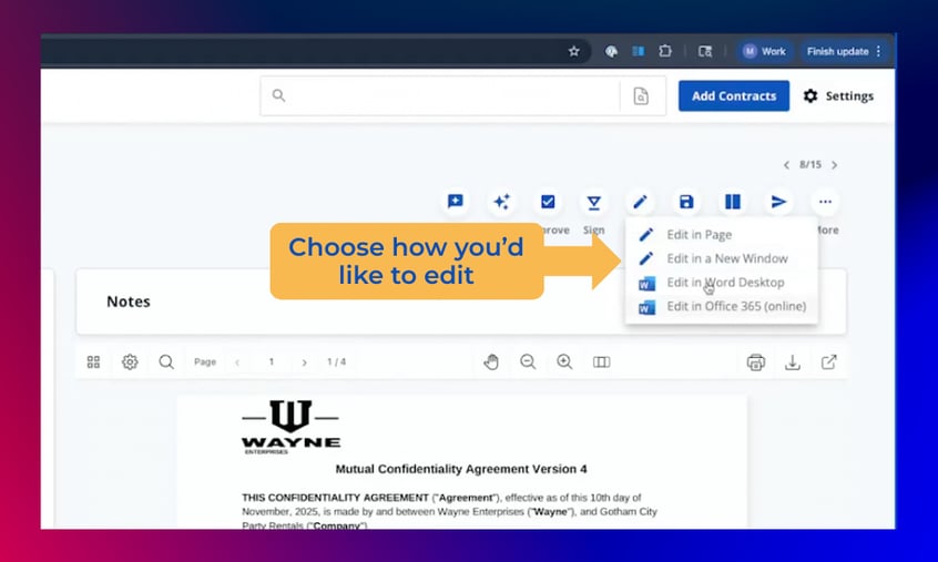 CLM Editing Options for Microsoft Word