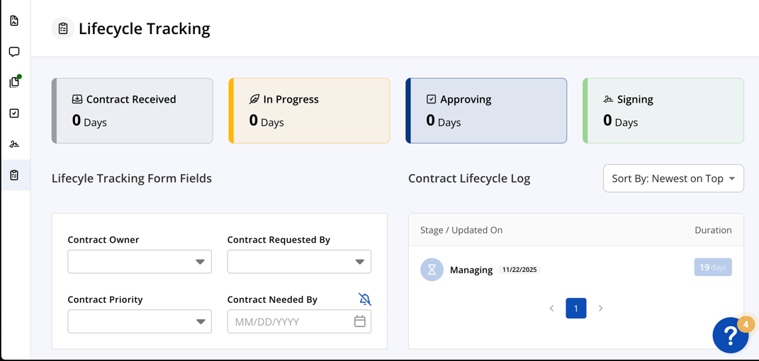Getting started with Contract Lifecycle Tracking