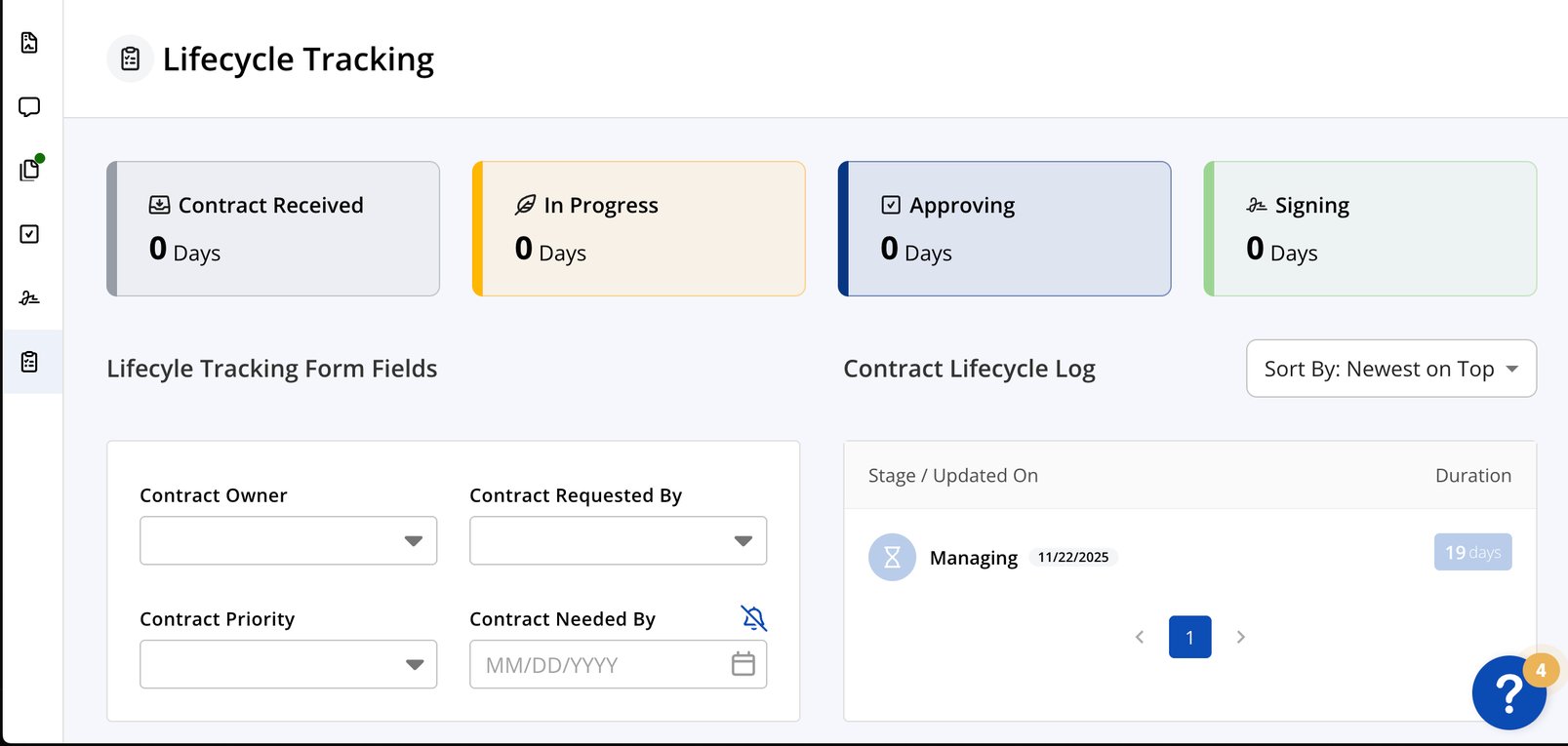 Getting started with Contract Lifecycle Tracking