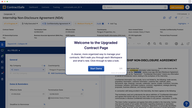 Contract Page Demo