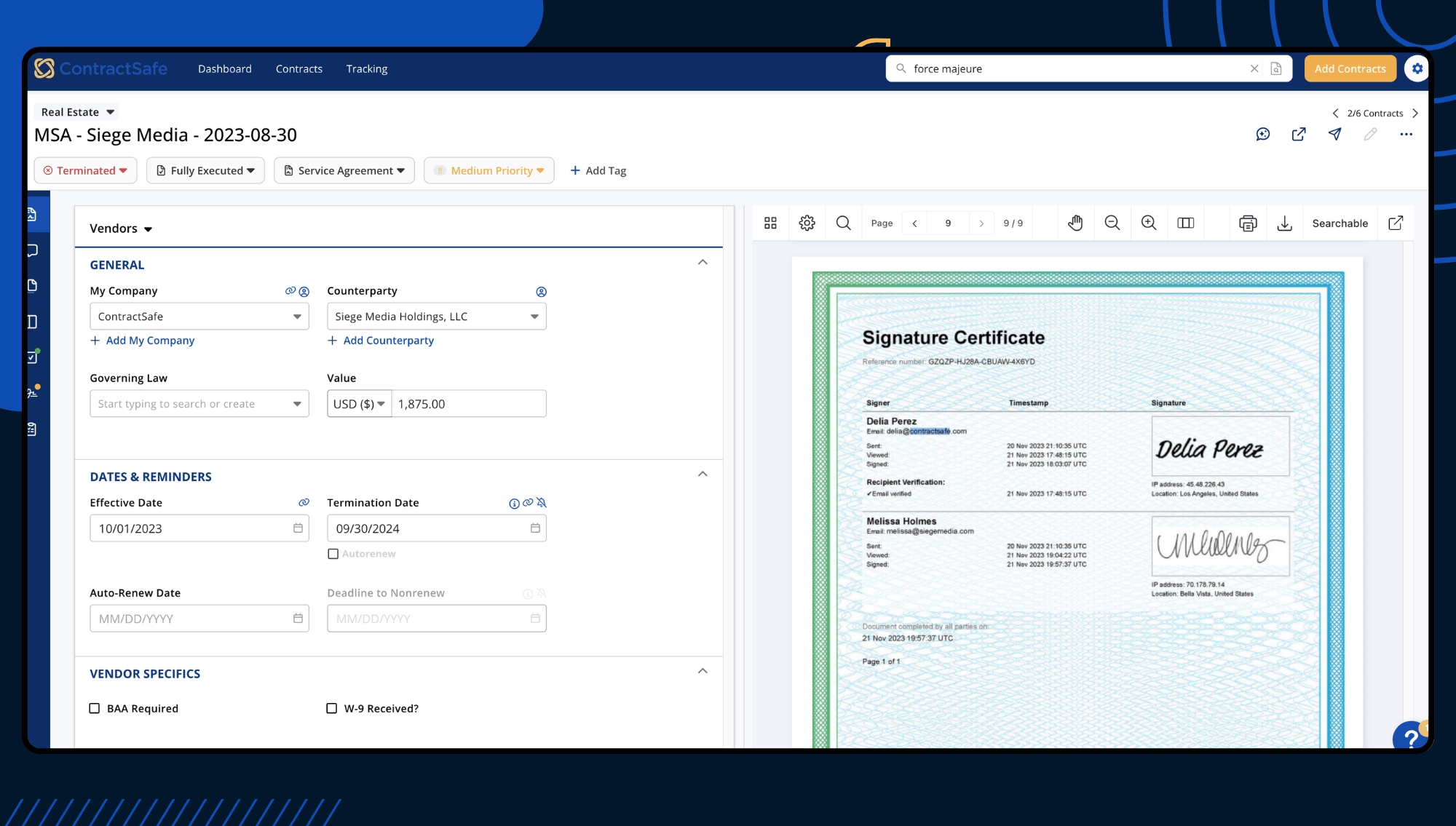Signature Certificate