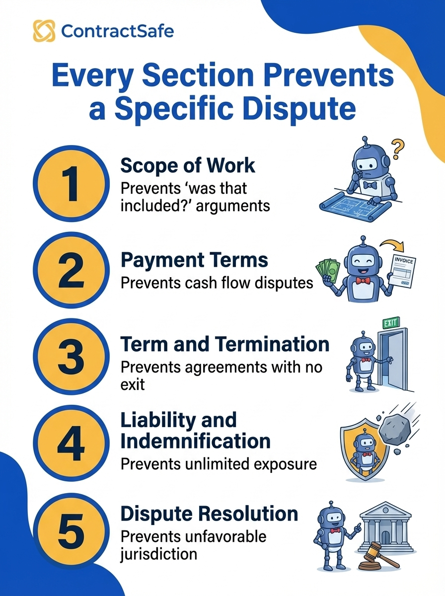What Each Contract Section Prevents