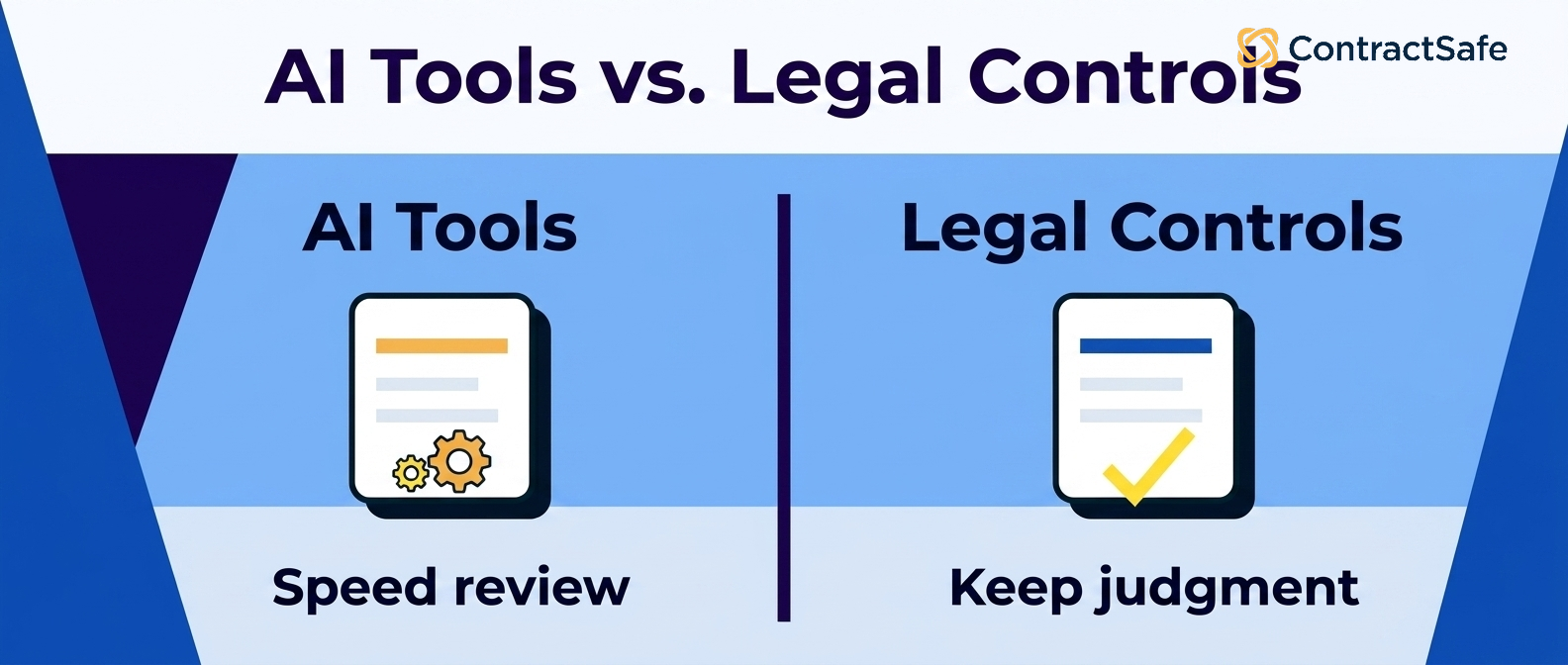 AI Tools vs. Legal Controls infographic for What AI Contract Management Tools Actually Need to Do