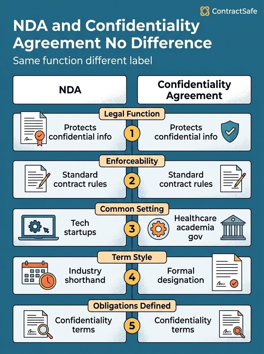 NDA and Confidentiality Agreement No Difference
