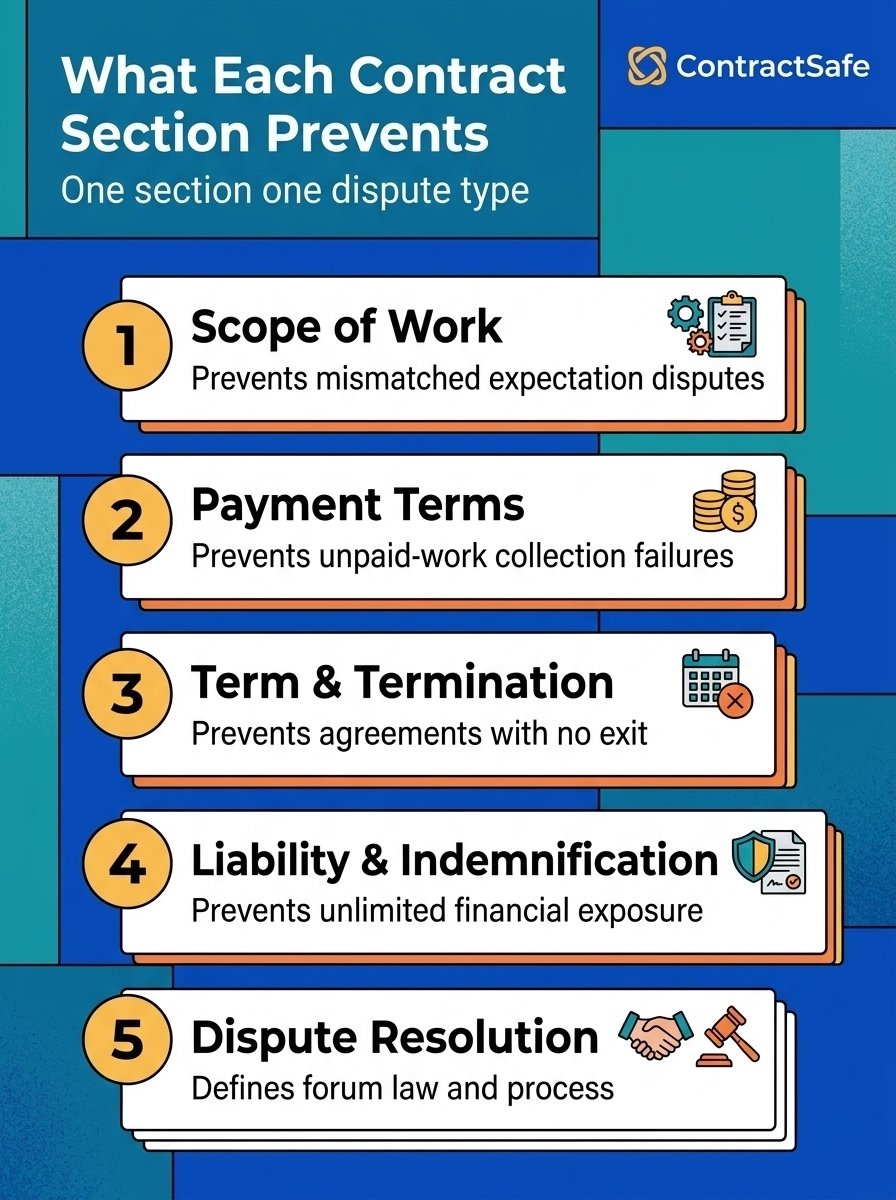 What Each Contract Section Prevents