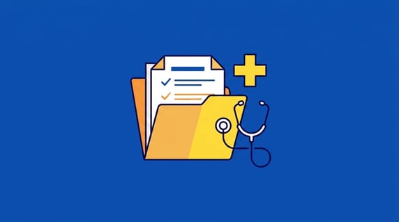 Healthcare contract folder with a stethoscope and medical cross
