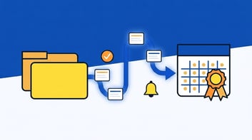 Provider contract folders flowing to a renewal calendar