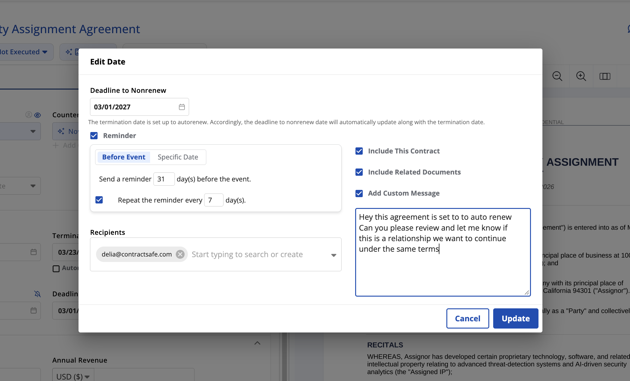 date-reminders-setup-screen