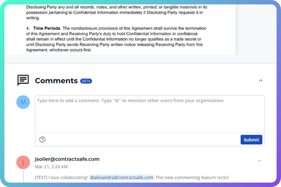 NEW FEATURE: Easier Contract Collaboration with Commenting