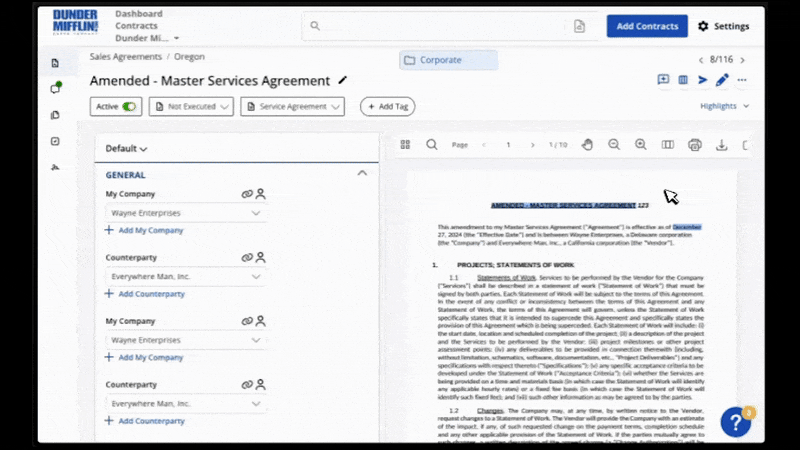 AI-Powered Chat for contracts