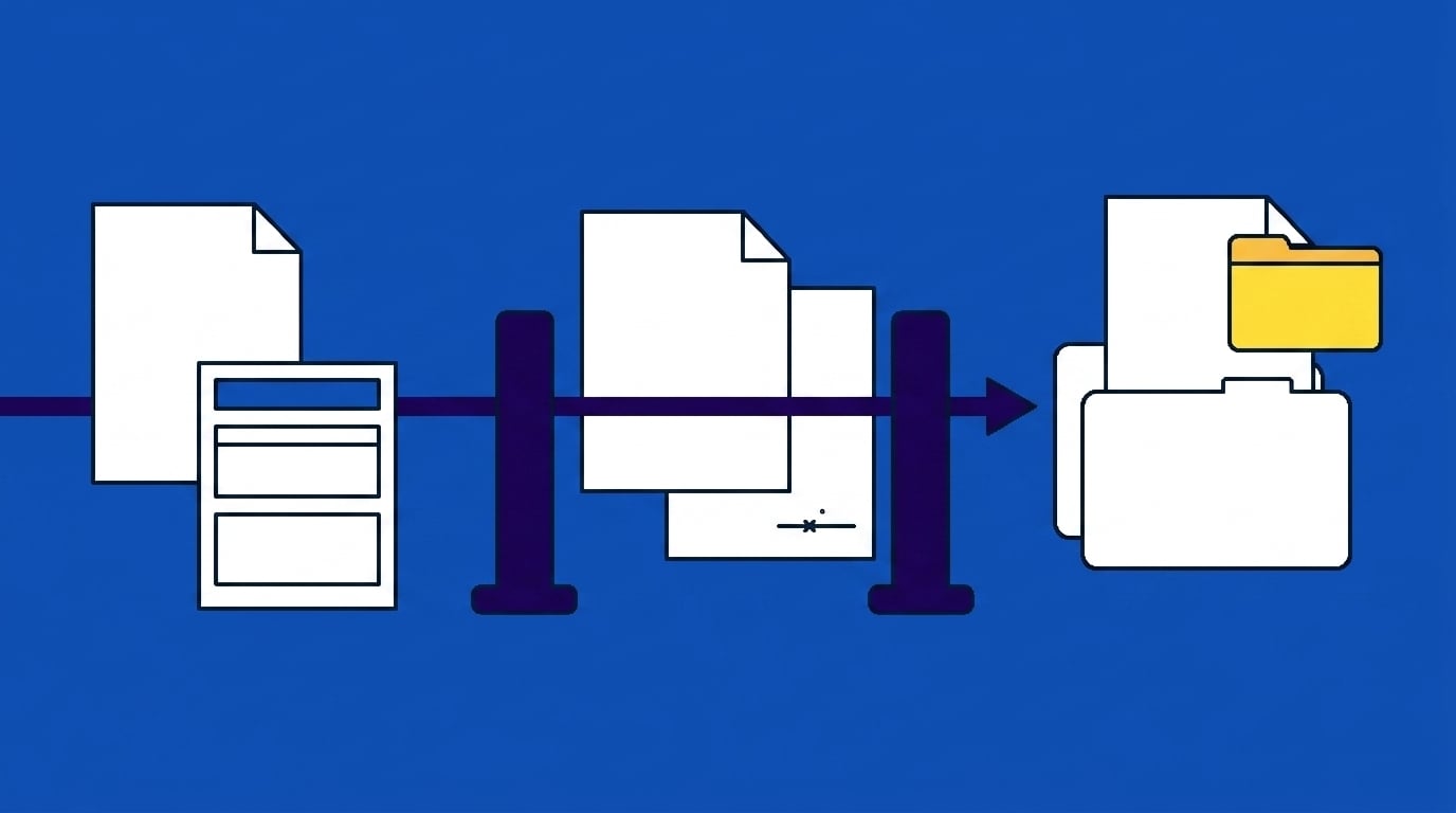 One contract moving through connected enterprise intake, approval, signature, search, and renewal controls