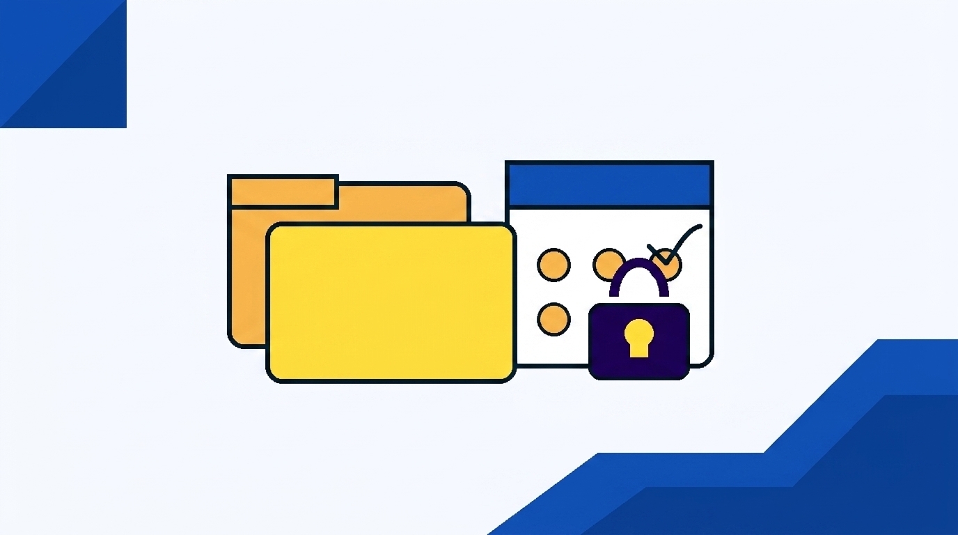 Healthcare contract lifecycle management folder, deadline, and access control illustration